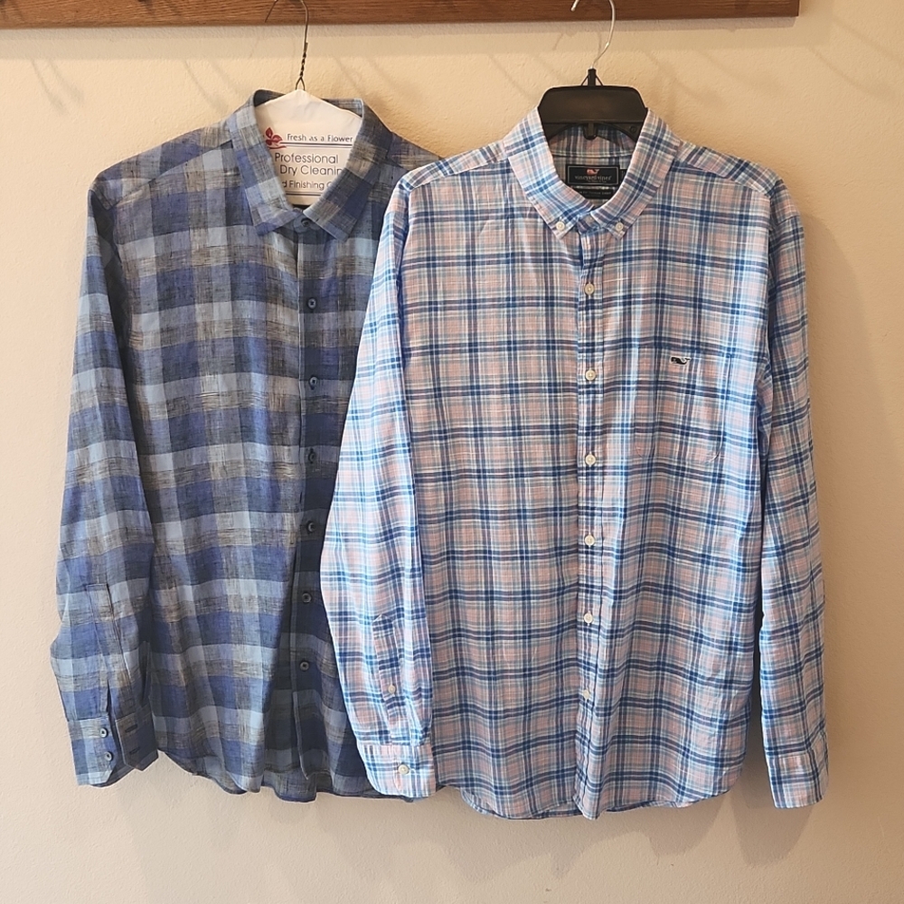 (2) Lightweight dress shirts size L